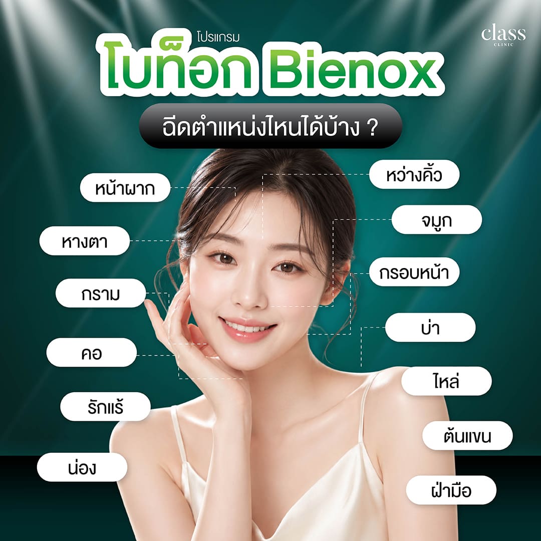 โบท็อกBienoxฉีดตำแหน่งไหนได้บ้าง