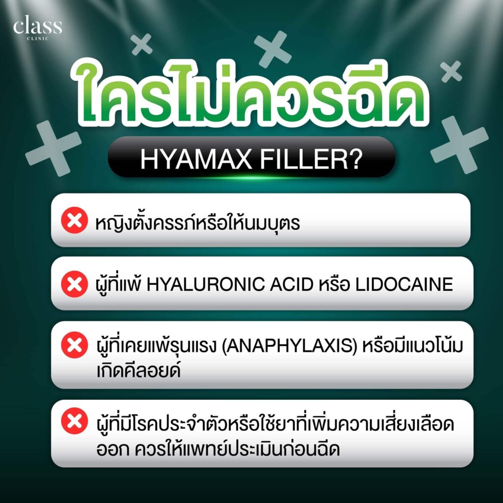 ใครไม่ควรฉีด ฟิลเลอร์ Hyamax