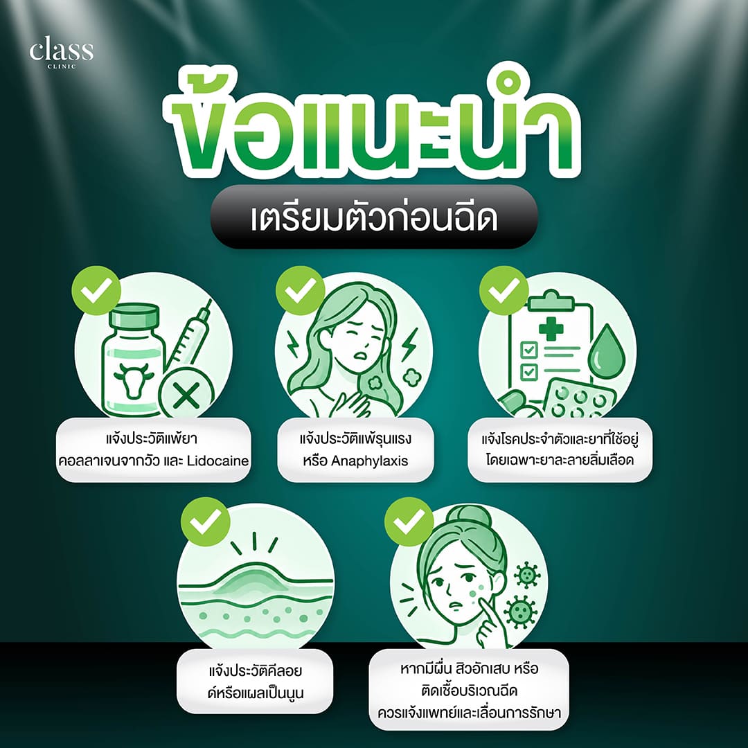 ข้อแนะนำเตรียมตัวก่อนฉีด